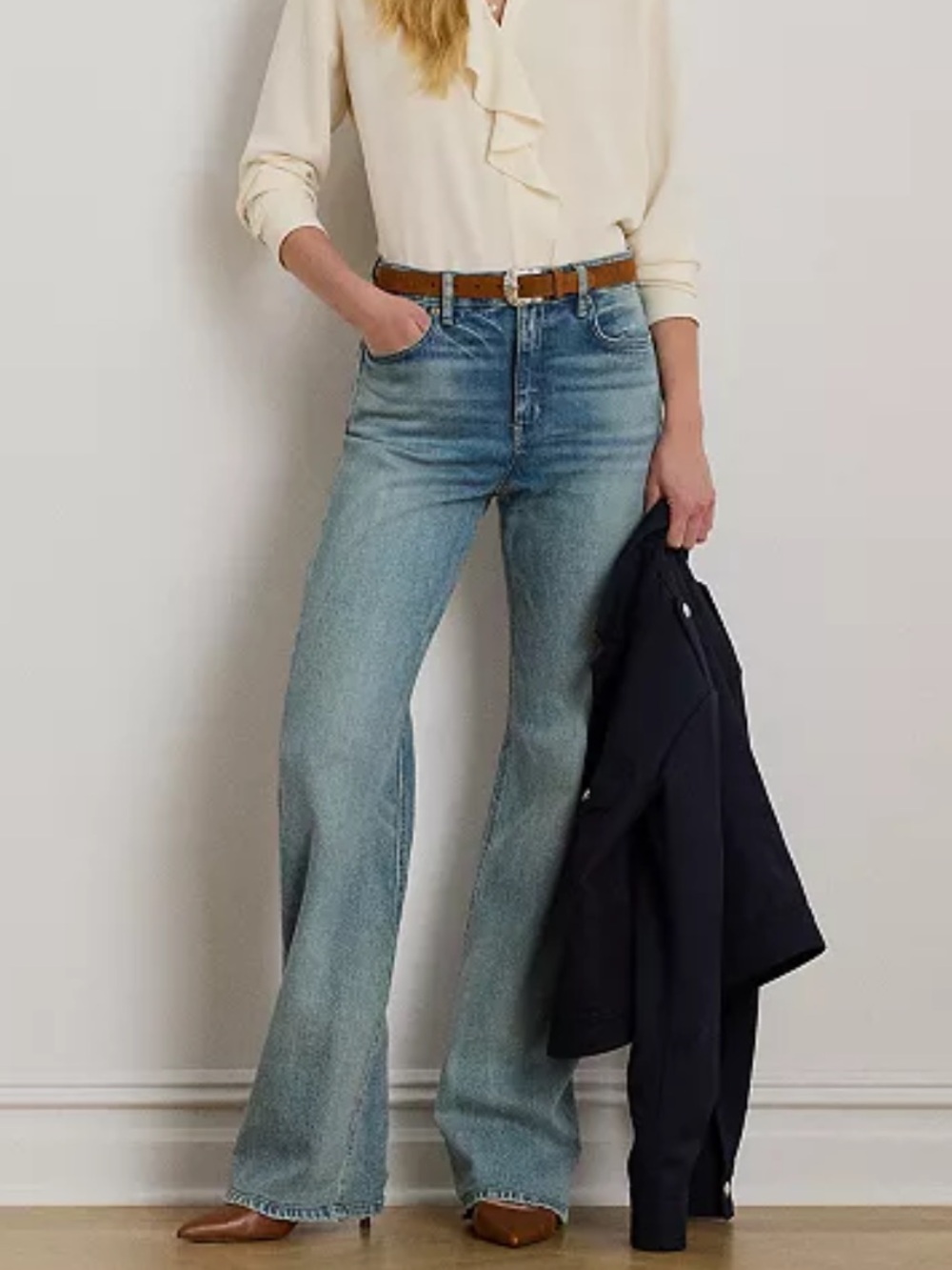 Ralph Lauren High Rise Light Blue Wide-Leg Jeans